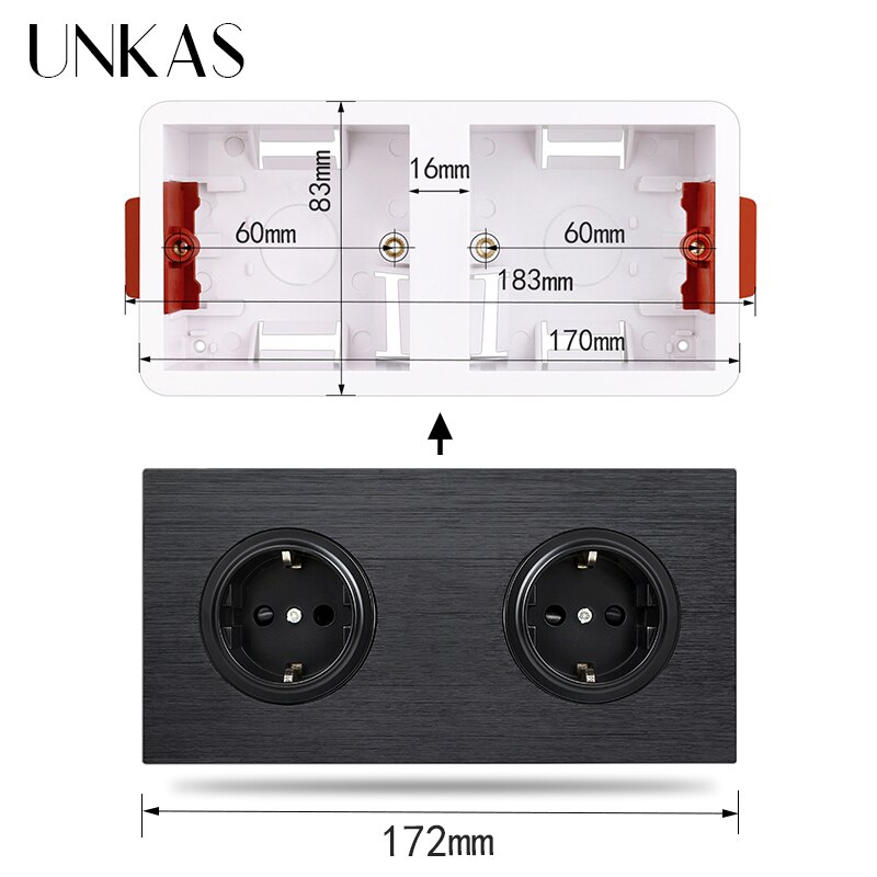 UNKAS Dry Lining Box For Gypsum Board / Drywall / Plasterboad 34mm Depth Wall Switch Socket 86mm / 146mm / 172mm Cassette