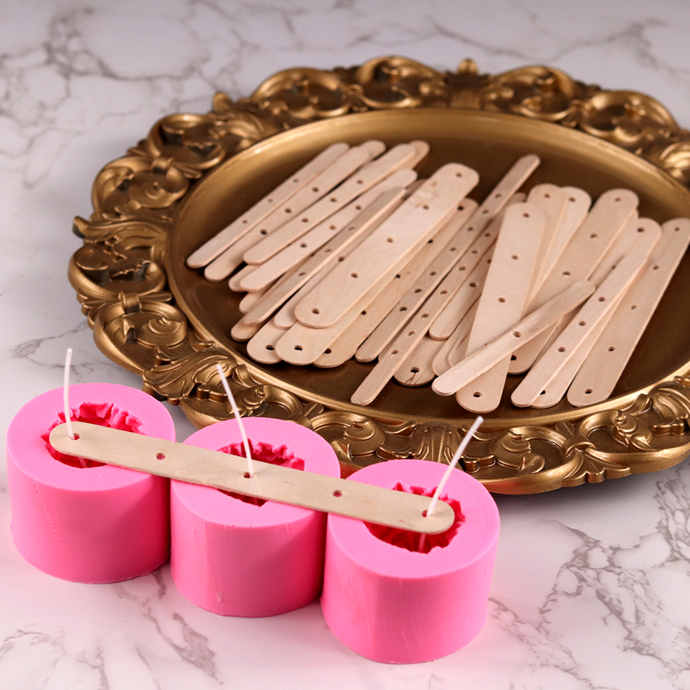 5/20/30 Stuks Met Gaten Houten Wax Core Houder Houten Stokken Lont Centreerapparaat Voor Diy Kaars levert Handwerk Craft Supplies