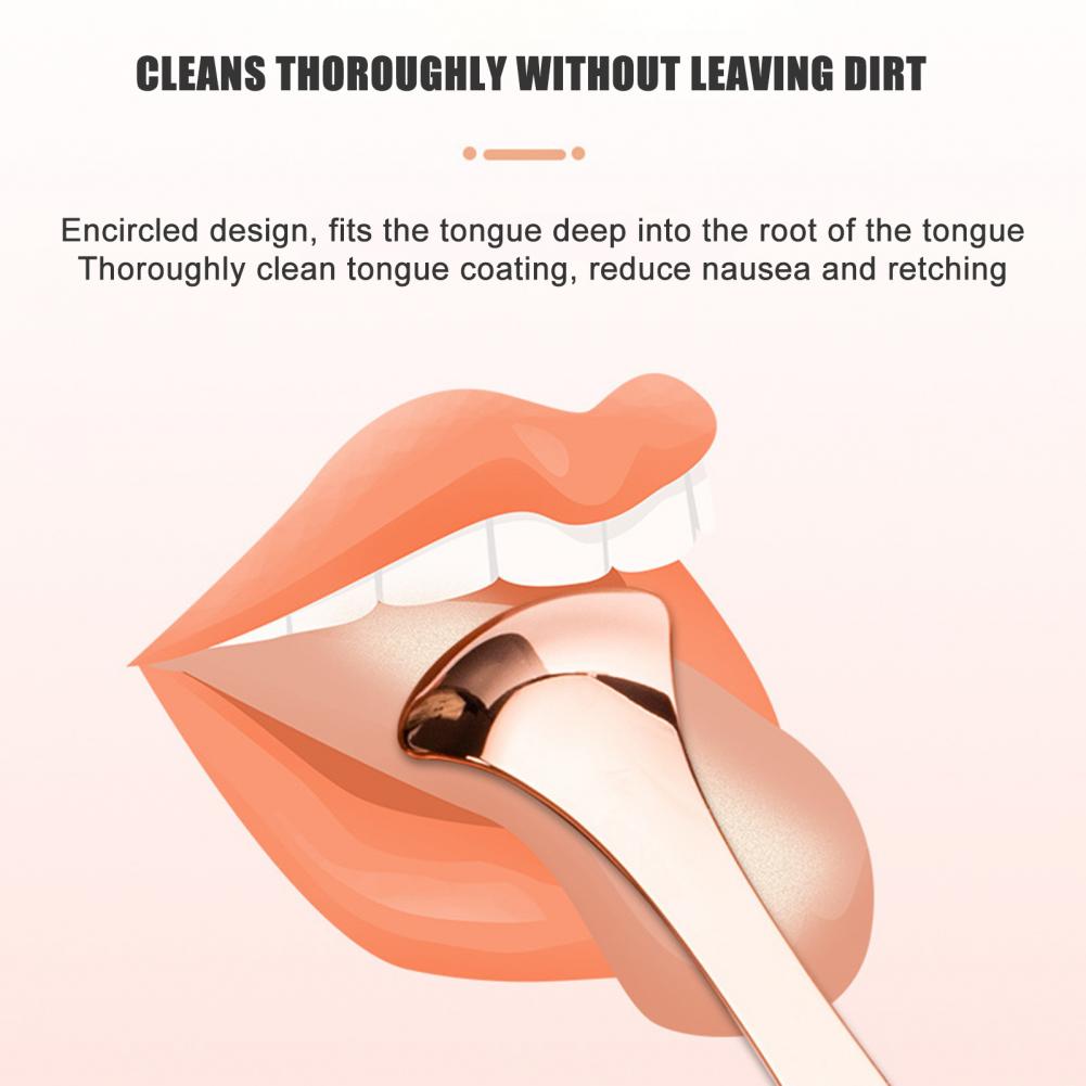 Veilige Rvs Gladde Rand Roestvrij Staal Tong Schraper Metalen Borstel Voor Oral Tongreiniger Tong Schraper