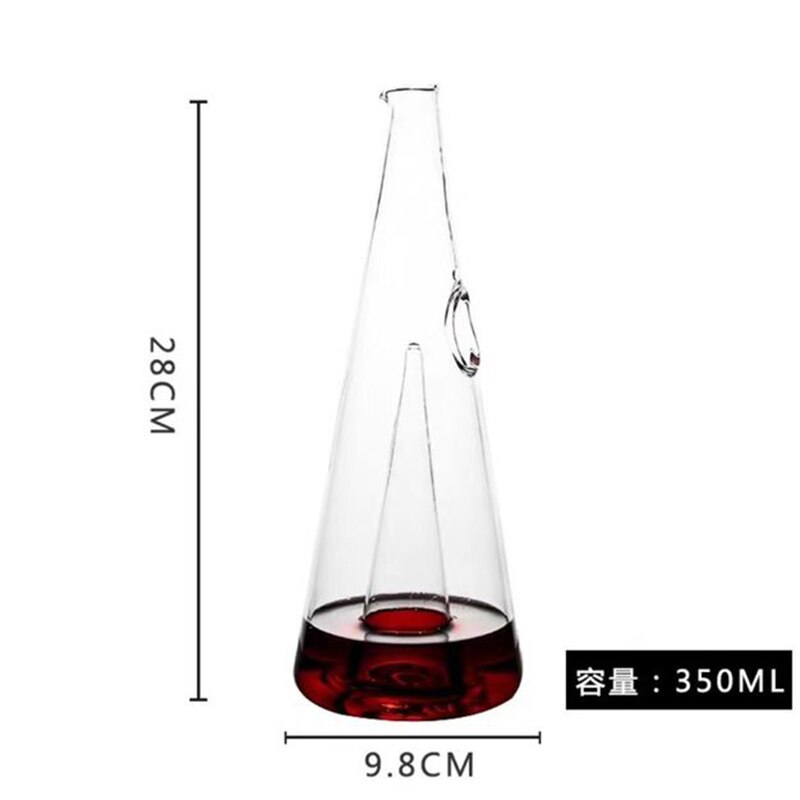 350/750ml Pyramid Waterfall Red Wine Pourer Glass Decanter Brandy Decant Jug Bar Champagne Water Bottle Drinking Glasses: 350ml