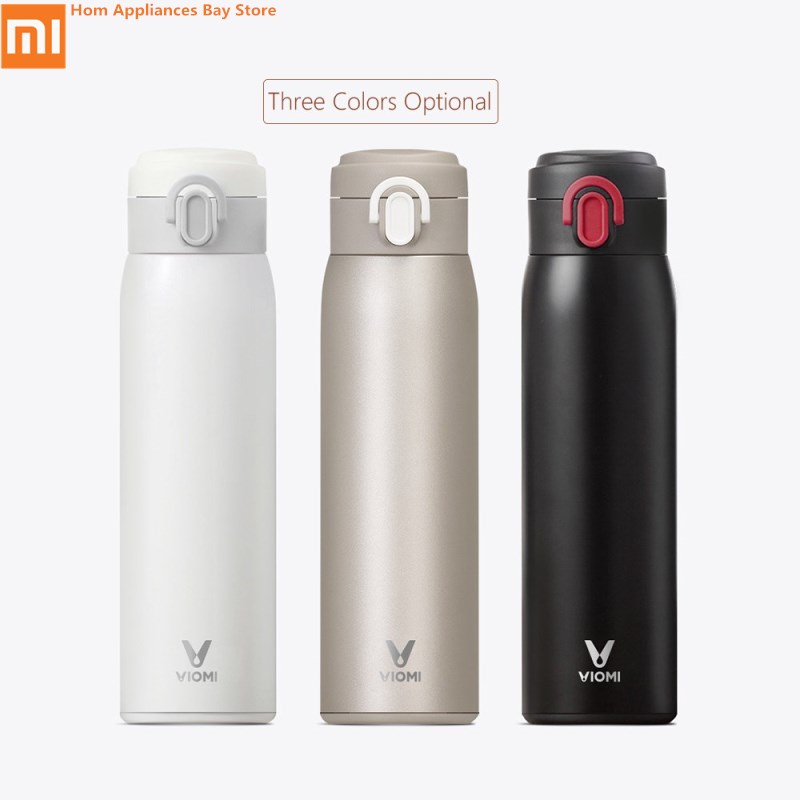 Termo Original Xiaomi Mijia VIOMI termos de acero inoxidable vacío 24 horas frasco de agua termo inteligente de una sola mano