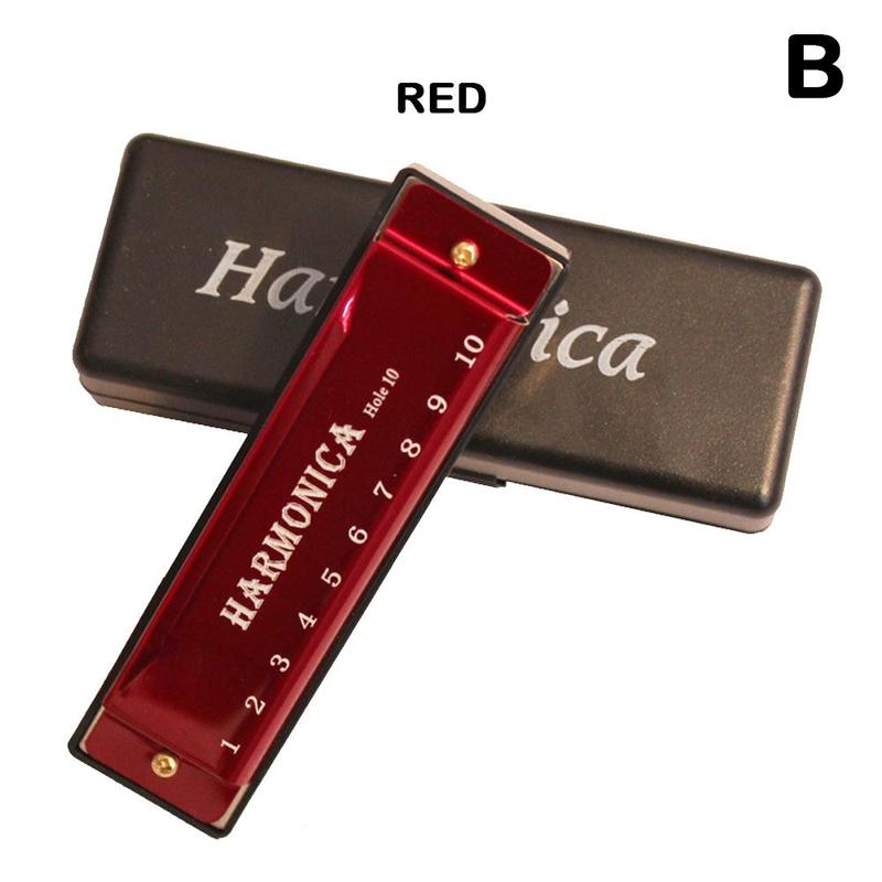 Armónica con núcleo de cobre de aleación de titanio para estudiantes, armónica con agujero en C, ideal para principiantes en Navidad, con 10 cajas, diámetro de almacenamiento de , 1 unidad, P7O8: red