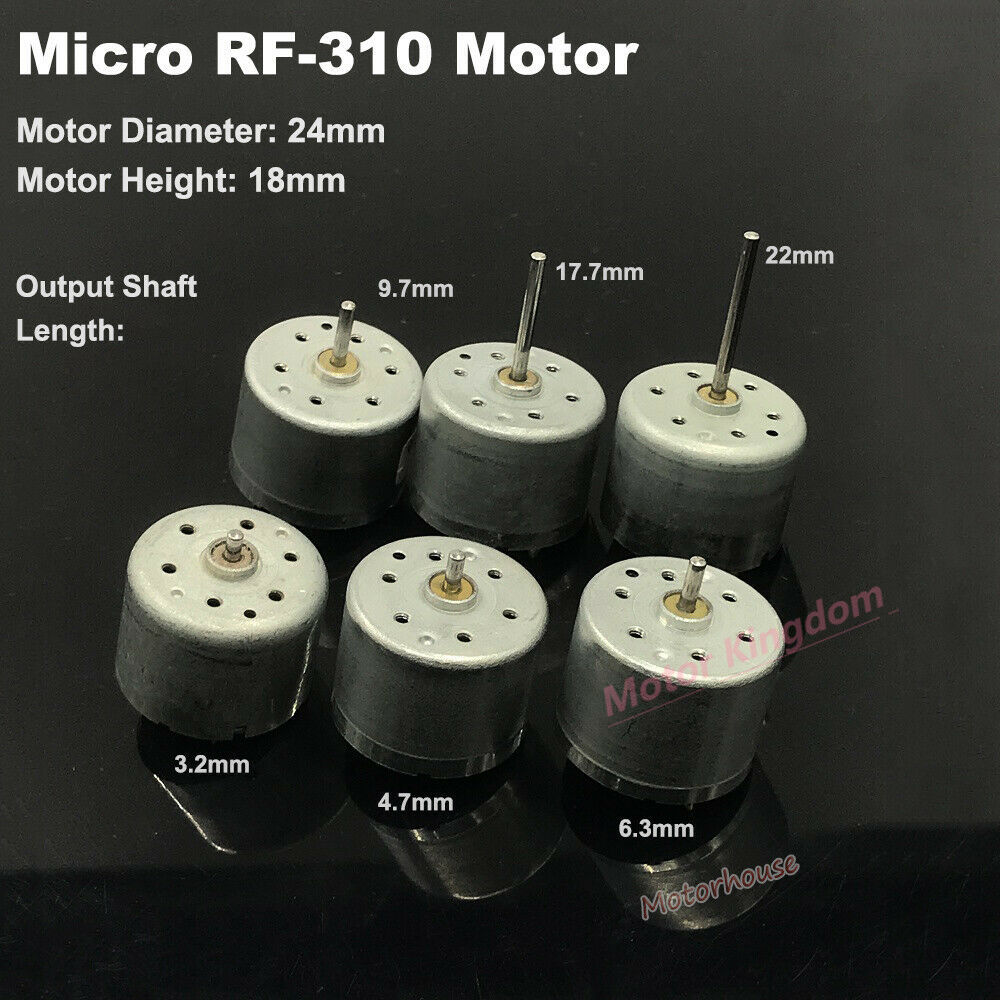 Micro 310 dc motor 3v 6v 9v d /v5.9 24mm rund spindel motor rf -310t-11400 motor 2mm diameter aksel gør-det-selv solar legetøj