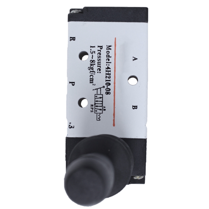 Pneumatic Air Inlet 2 Position 5 Way Manual Hand Pull Valve Gray+Black