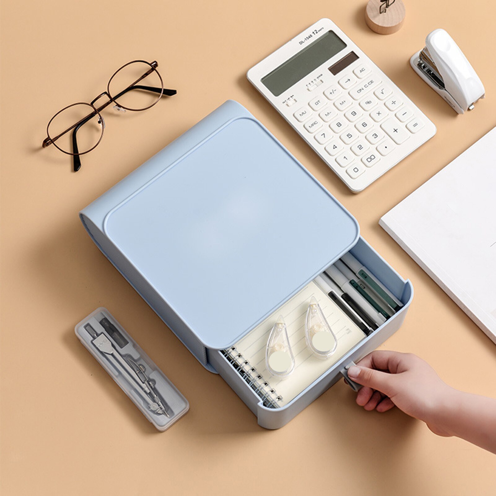 Stackable Drawer Office Drawer Storage Box Desktop Storage Drawer Storage Box Plastic Container Thick Desktop Lipstick Organizer