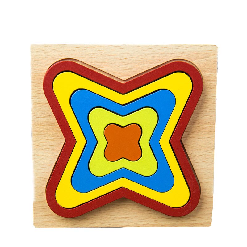 DIY 3D Wooden Puzzle Geometric Shape Jigsaw Intelligence Develop Montessori Educational Toys For Children Kids Baby: E