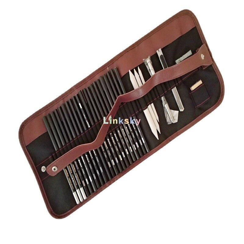 Marie's Sketch Pencil Set Sketching Drawing Kit,Wood Pencil Pencil Bags for Painter School Students,Art Supplies