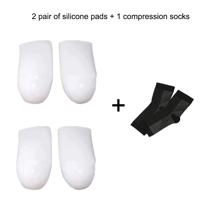2 Paar Siliconen Pads + 1 Compressie Sokken