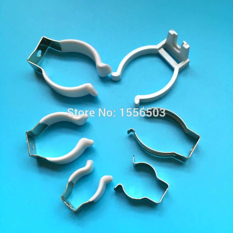 100 PCS T5 T8 T10 PVC Plastic U Clip Wedge Tube Lamp Base Holder Metal with White Cover Surface for LED Fluorescent Light