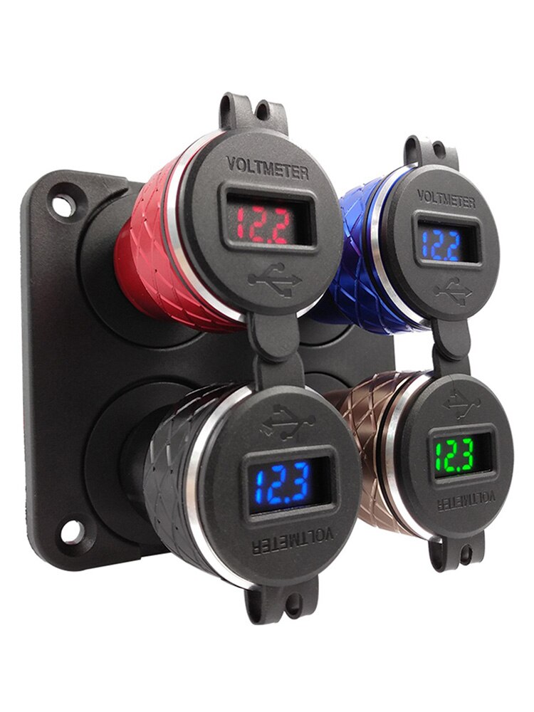 For 4.2A 5V Motorcycle Dual USB Charger Socket Adapter Waterproof Power Outlet With LED Light For BMW Ducati MOTOR