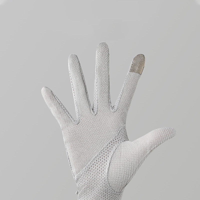 Gants d&#39;été fins en soie glacée pour femmes, dentelle Sexy, écran tactile, protection solaire, gants Anti-UV, antidérapants, fleurs délicates respirantes