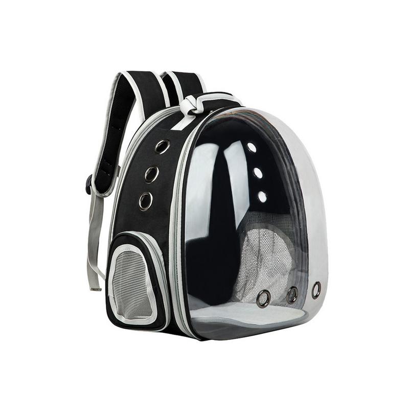 Transportín para gatos portátil, bolsa de transporte multifunción plegable perro, cápsula de espacio grande, hombro de burbuja, mochila para mascotas, jaula para tienda: Black