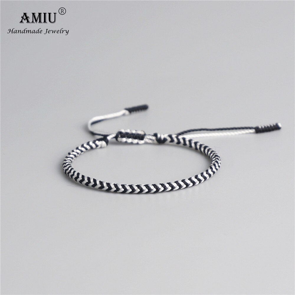 AMIU Tibetischen Buddhistischen Glück Seide Gewebt Tibetischen Armbänder & Armreifen Für Frauen Männer Handgemachte Knoten Deongare Seil Wünschen Armbinde: 1