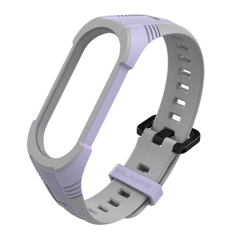 Xiaomi Mi Band 5 4 3 Strap Replacement Wristband Bracelet Silicone Dual Color Watch Band Xiaomi Mi Band Wristband: purple grey