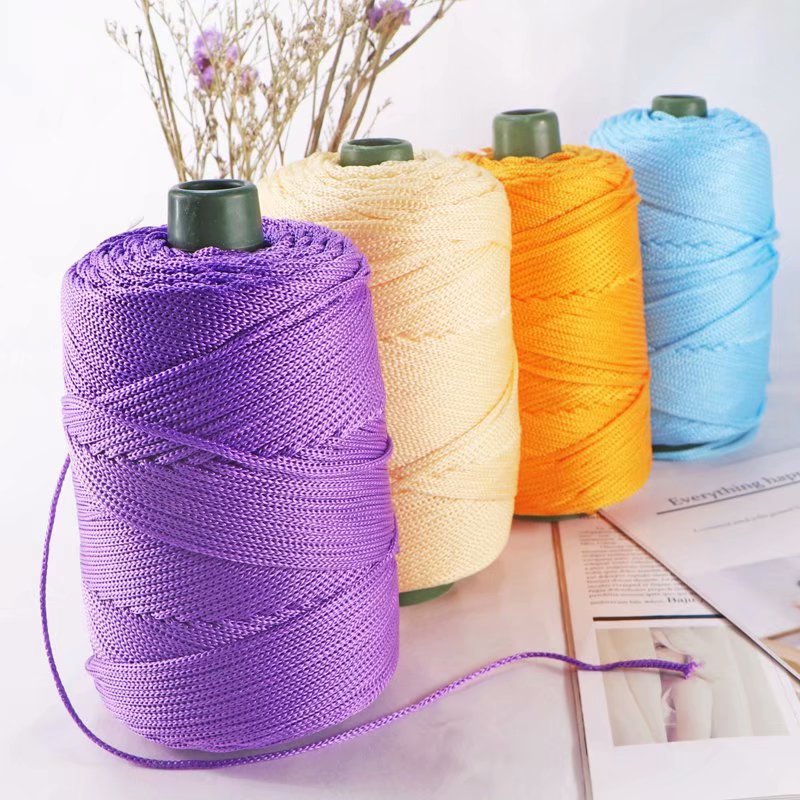 Cordón de algodón de colores de 3mm, cuerda tejida trenzada, hilo hueco, artesanía decorativa, bolso hecho a mano, accesorios para cinturón con cordón