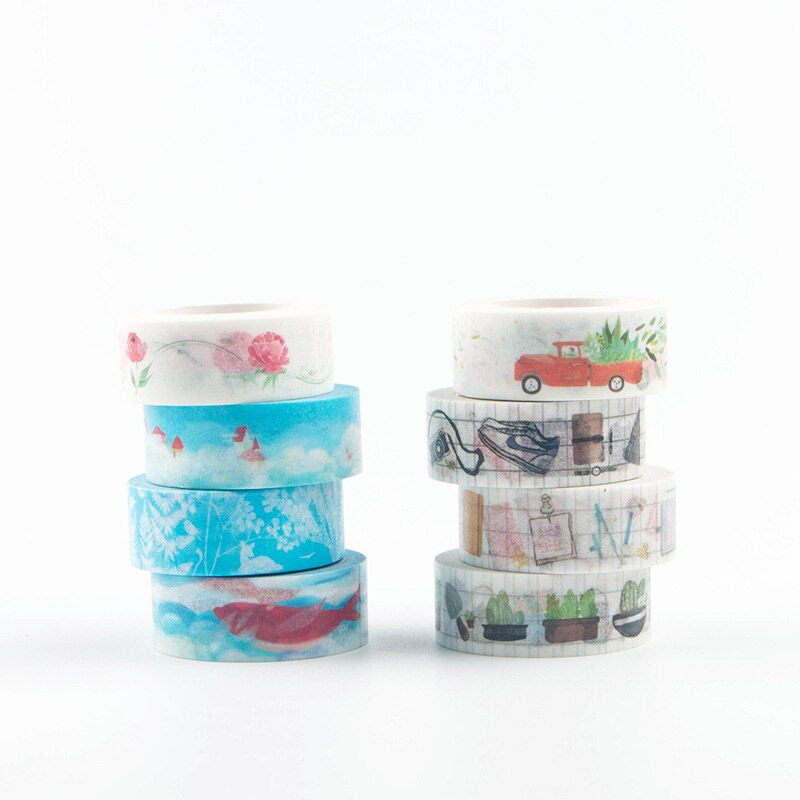 Reise Serie Papier Washi Band Spitze Netz Woche nasser Memo Gepäck Auto Abdeckklebeband Tagebuch Aufkleber DIY Dekoration F347