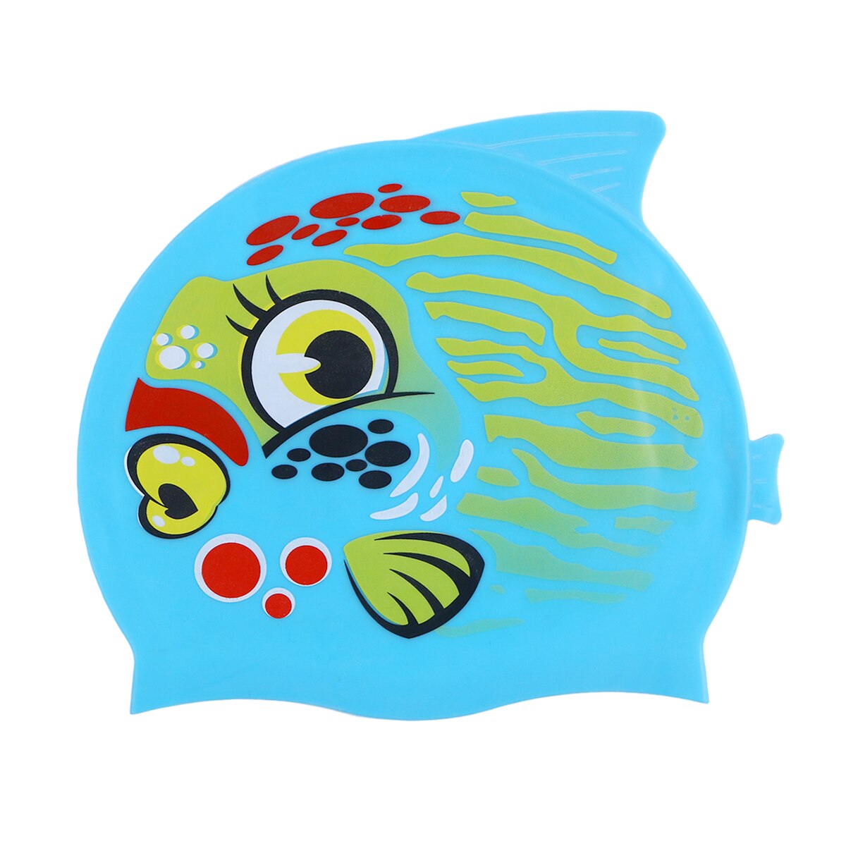 Unisex Silicone Swimming Cap Swimming Hat Fish Cartoon Cute Waterproof Animal Swim Cap for Kids Boys Girls