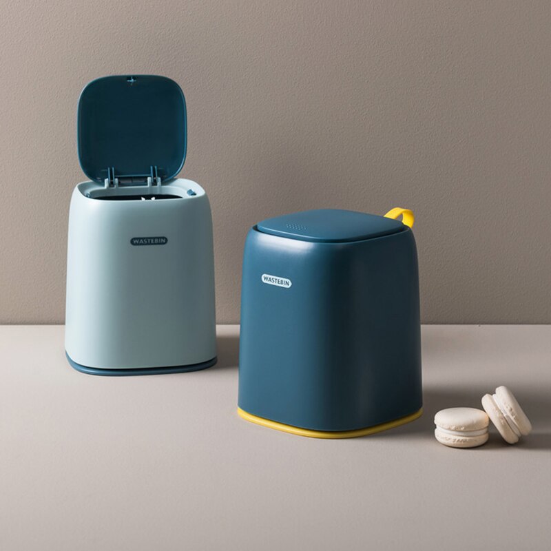 Mini Desktop Smart Table Trash Can Car Bin Bathroom Bedroom Office Kitchen Trash Can Waste Paper Basket Bucket Garbage Toilet