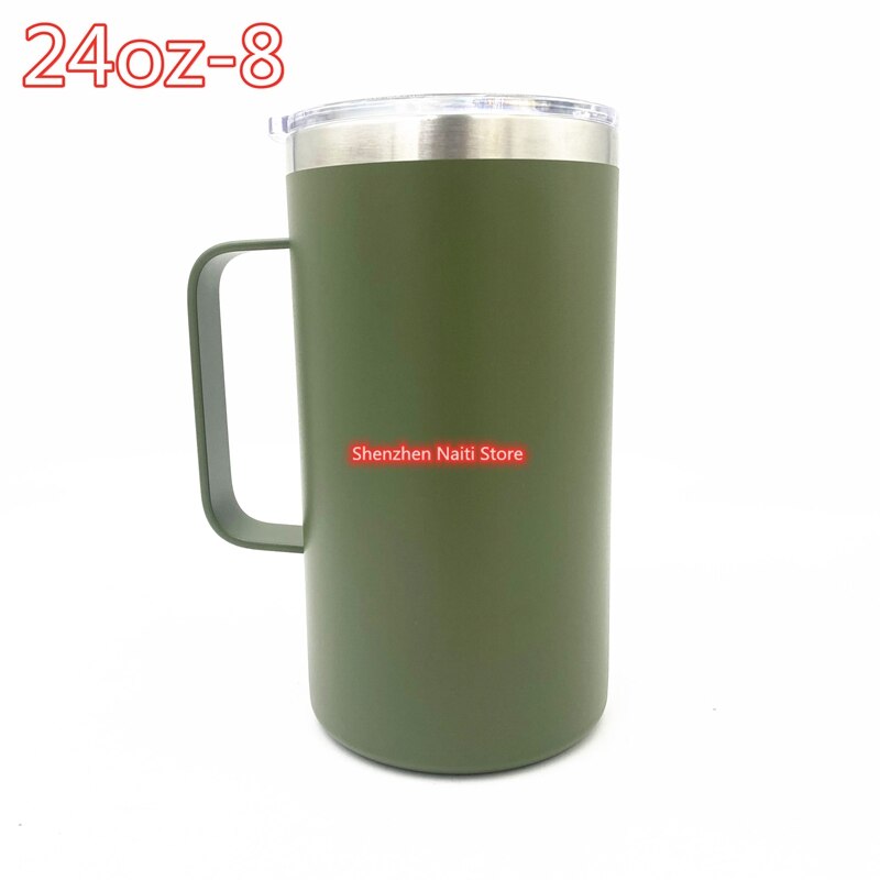 Coffee Mug with Handle, 24oz Insulated Stainless Steel Coffee Travel Mug, Double Wall Vacuum Reusable Coffee Cup with Lid: 24oz-8
