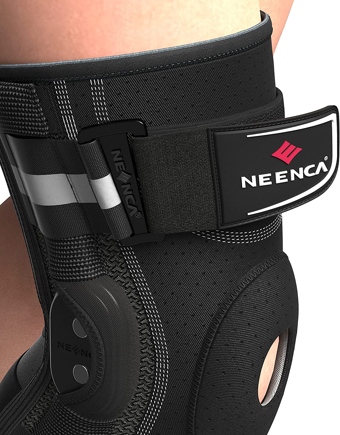 NEENCA Kniebandage mit Scharnier für Knieschmerzen, Kniestütze mit seitlichen Stabilisatoren, Linderung von Gelenkschmerzen, Arthritis, Meniskusriss, ACL PCL