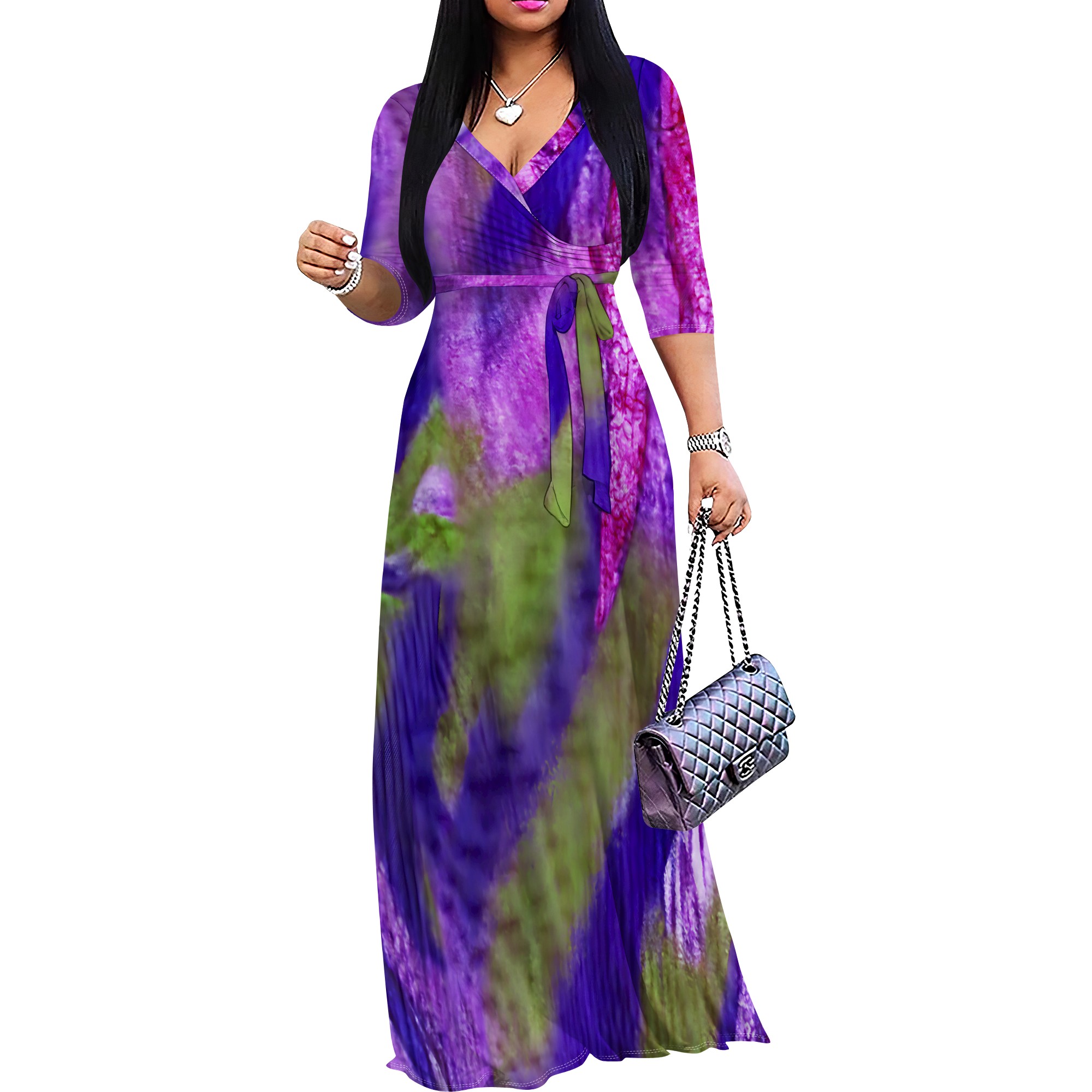 Summer Printed Short Sleeve Maxi Dress for Women Short Sleeve Long Dress Cocktail Party Loose Casual Dresses