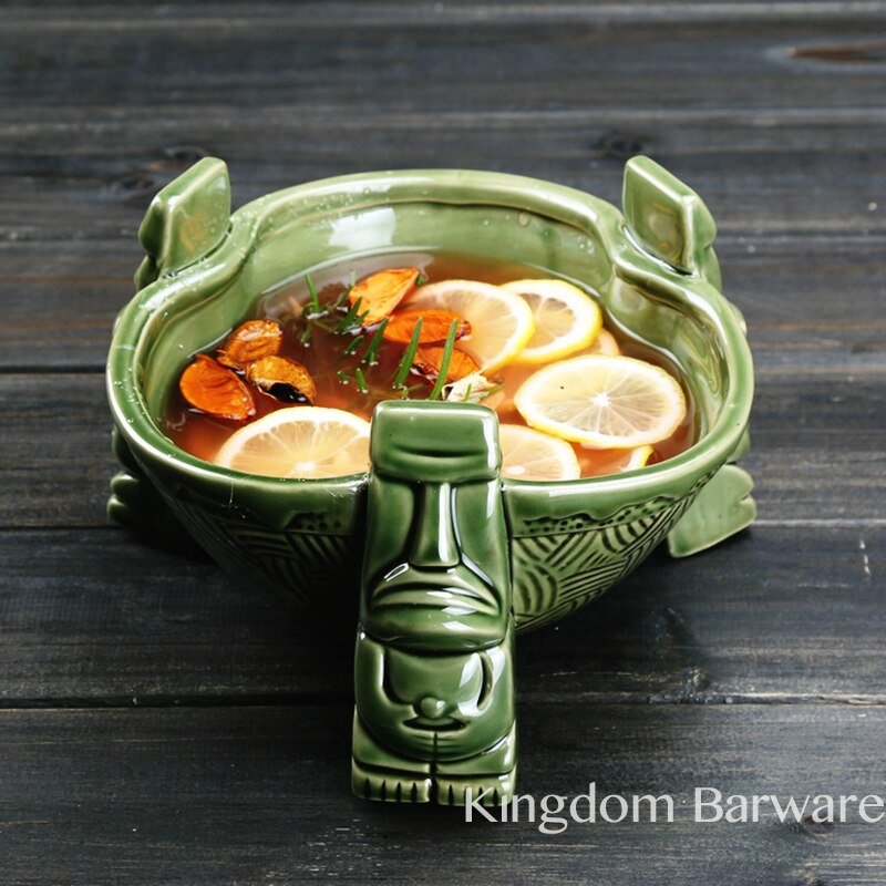 Ceramic Punch Bowl Tiki Bowl Waikiki Bowl Tiki Mug
