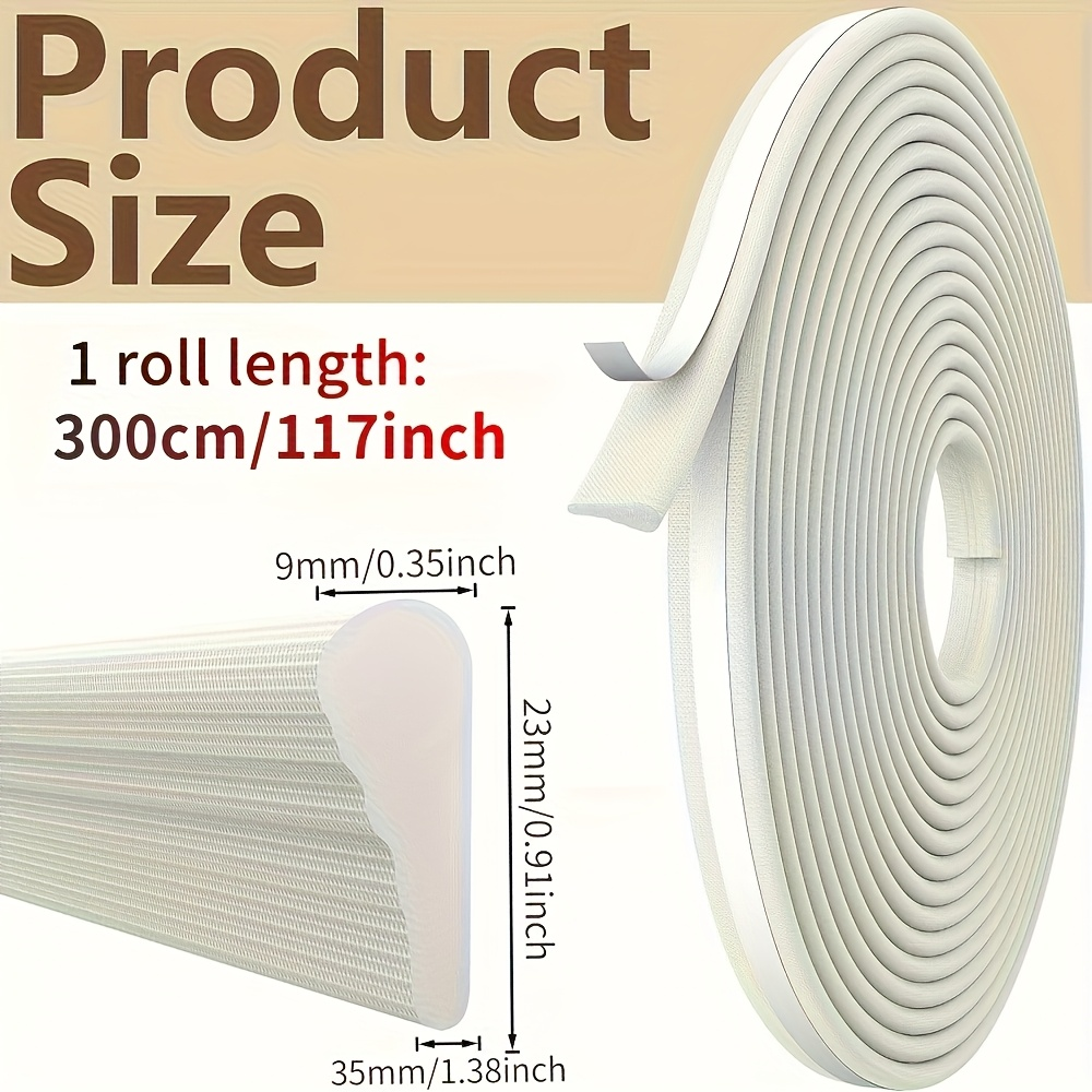 3M Window Door Weather Seal Strip–Adhesive Acoustic Foam Wedge Windproof&Soundproof Gap Filler for Doors Windows Insulation