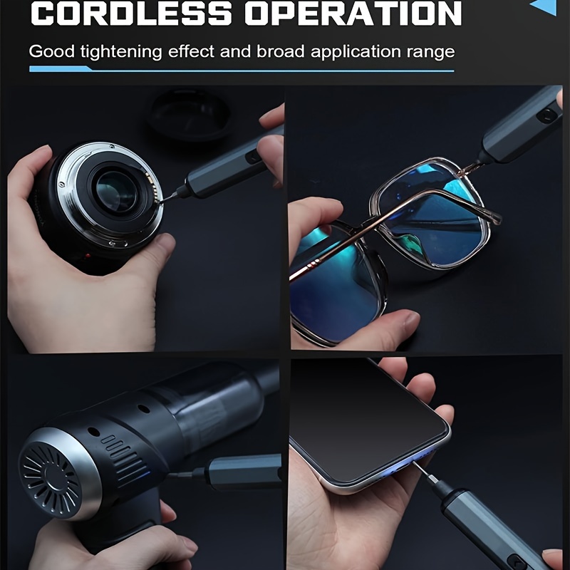 Mini elektrisk skruvmejselsats 68 in 1 sladdlös  s2 precision-bits 5 momentinställningslampor reparationsverktygssats för pc rc elektronisk