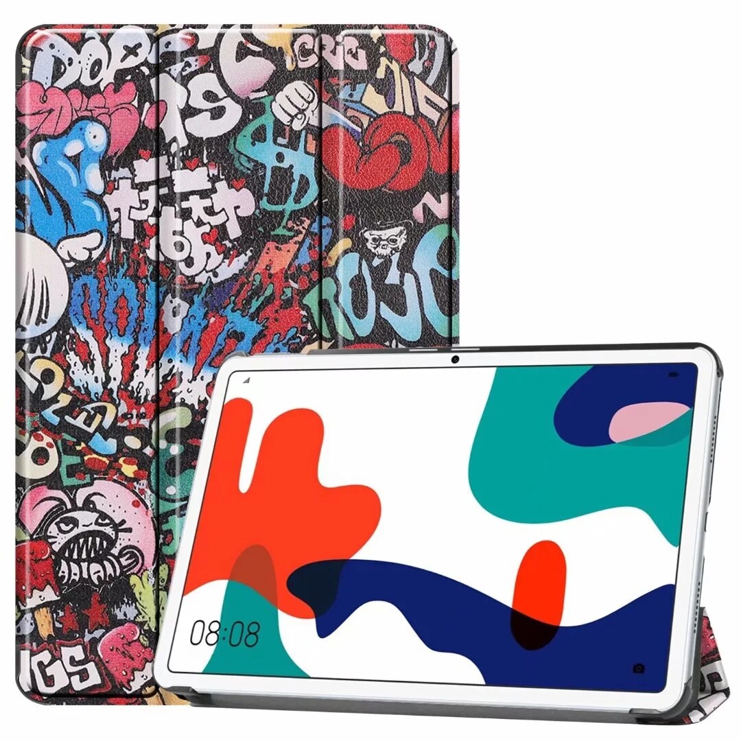 Tablethoes voor huawei matepad 10.4 bah 3-w09 bah 3-al00 magnetische slimme opvouwbare standaardhoes voor huawei matepad 10.4 hoes + pen: Graffiti