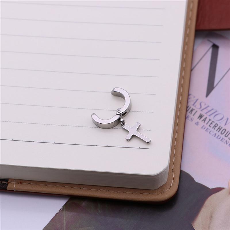 Ear Cuff Clip On Earrings Without Piercing Unisex Earring Cuff No Pierced No Hole Earings Jewelry (Black Cross)