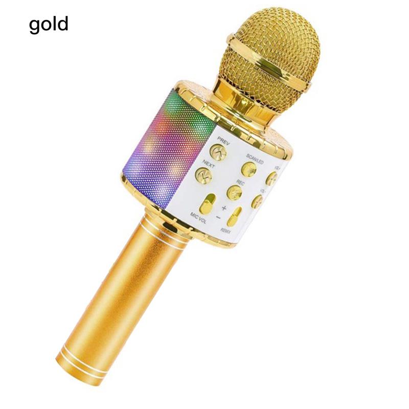 WS858 Professionele Bluetooth Draadloze Microfoon Luidspreker Handheld Microfoon Karaoke Mic Ktv Muziek Speler Zingen Recorder: WHITE