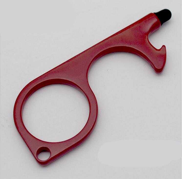 Outil d'ouverture de porte sans contact ouvre-porte mains libres outil de porte-clés sans contact pour poignées bouttonstouchscreen décapsuleur: Red