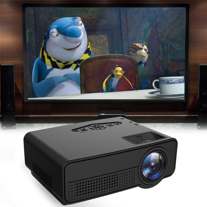 S280 Portable Mini Projector 3D HD LED Home Theater Cinema Projection size 24-60 inch USB/AV/HDMI Projector Wired Sync Display