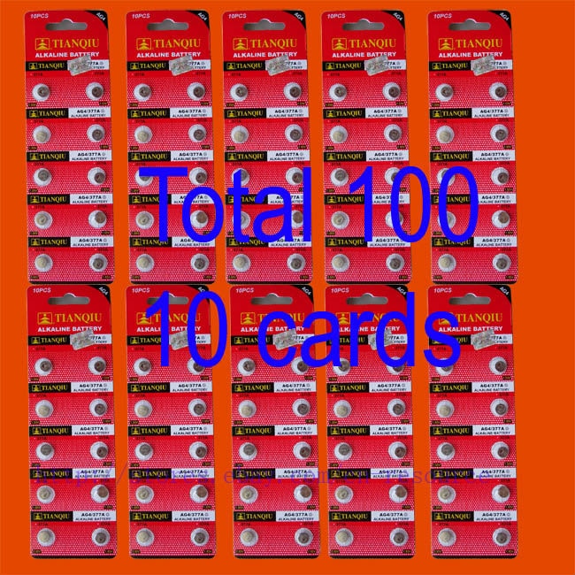 100PCS AG4 LR626 377 SR626SW alkaline battery TIANQIU