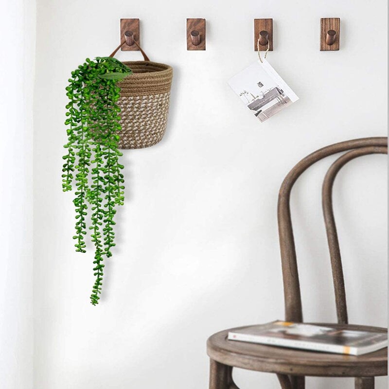 Best 2Pcs Cotton Rope Baskets With Handle- Woven Wall Storage Basket Bins For Decor Home-Basket For Flower Plants