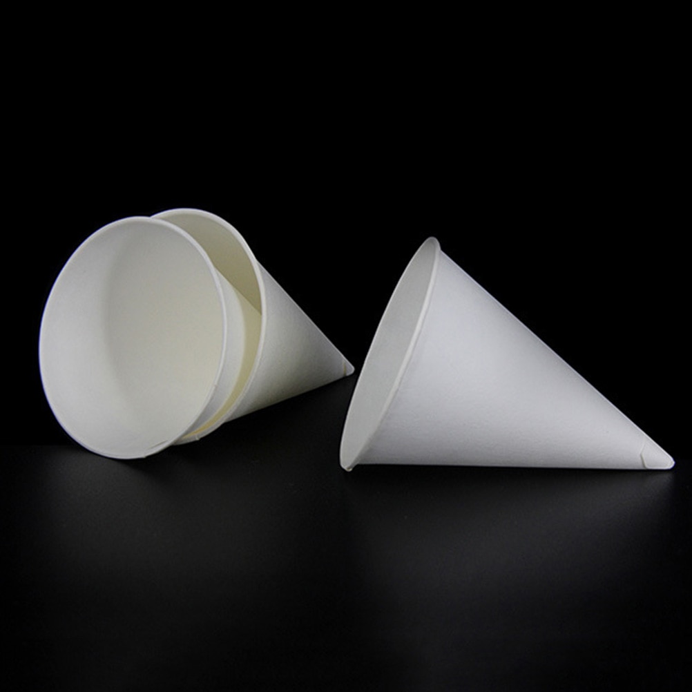 500 pcs Papier Cups Witte Kegel Wegwerp Milieuvriendelijke Water Cup Ijs Container voor Kantoor Straat Kraam Luchthaven