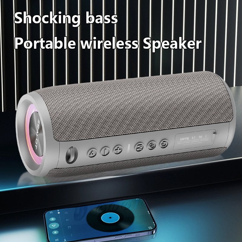 Haut-parleurs sans fil ZEALOT S51 Pro 40W, haut-parleur de caisson de basses portable extérieur, étanche IPX 6, double appairage, batterie 5200mAh.: GRIS