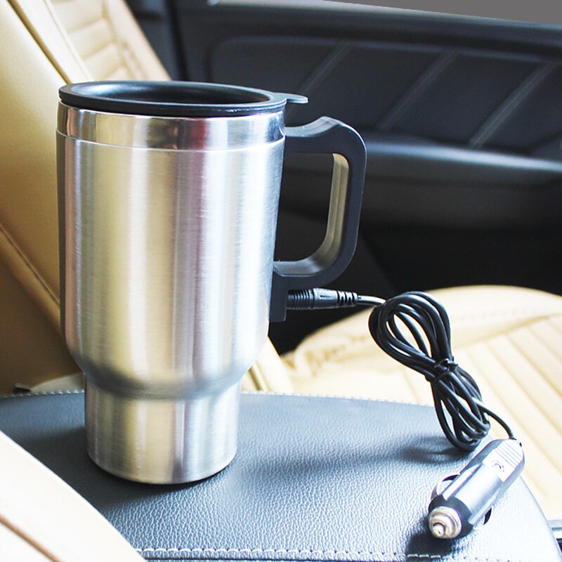 500ml bilbaseret opvarmning rustfrit stål kedel 12v rejser kaffe opvarmet krus
