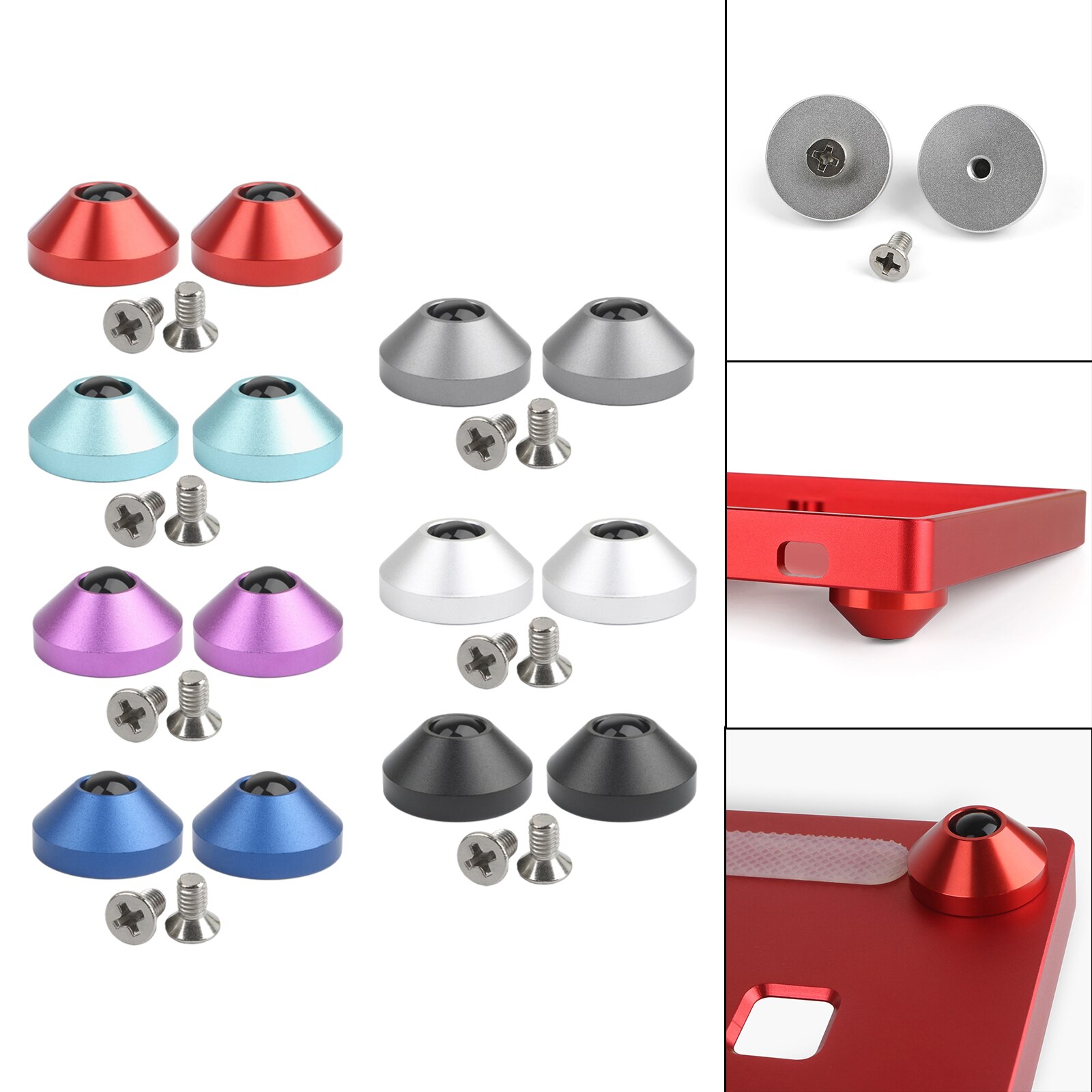 2Pcs Mechanical Keyboard Cone Feet Aluminum Alloy, Premium Material