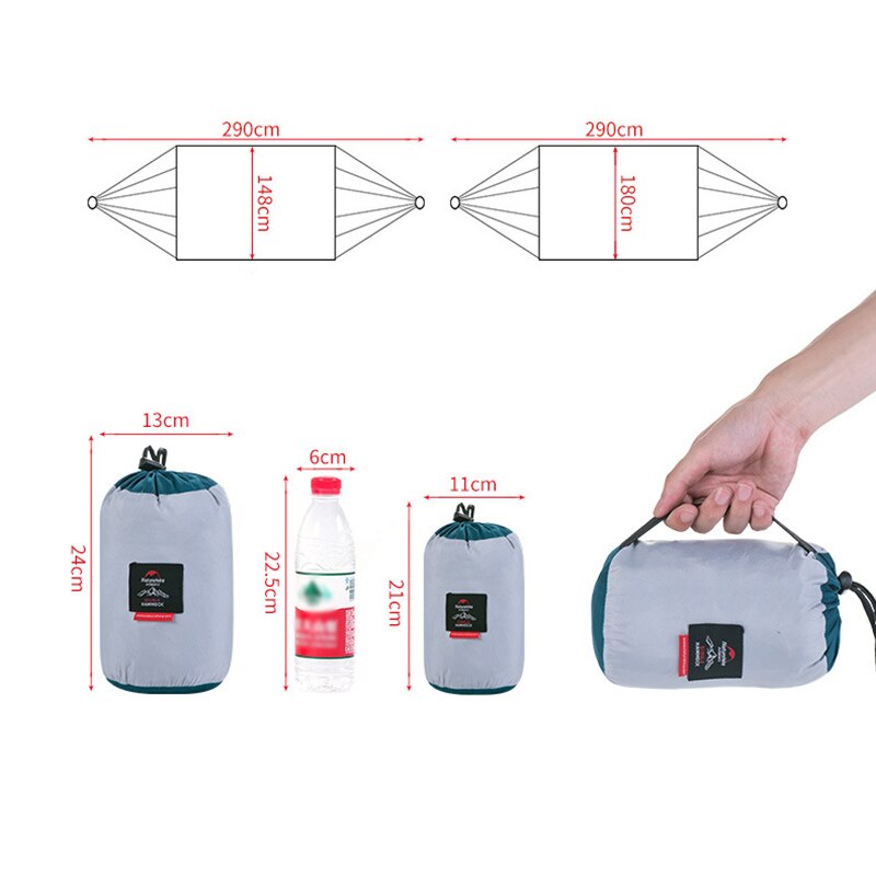 Naturehike-hamaca portátil para acampar al aire libre, para adulto, para senderismo, individual, doble, ultraligera