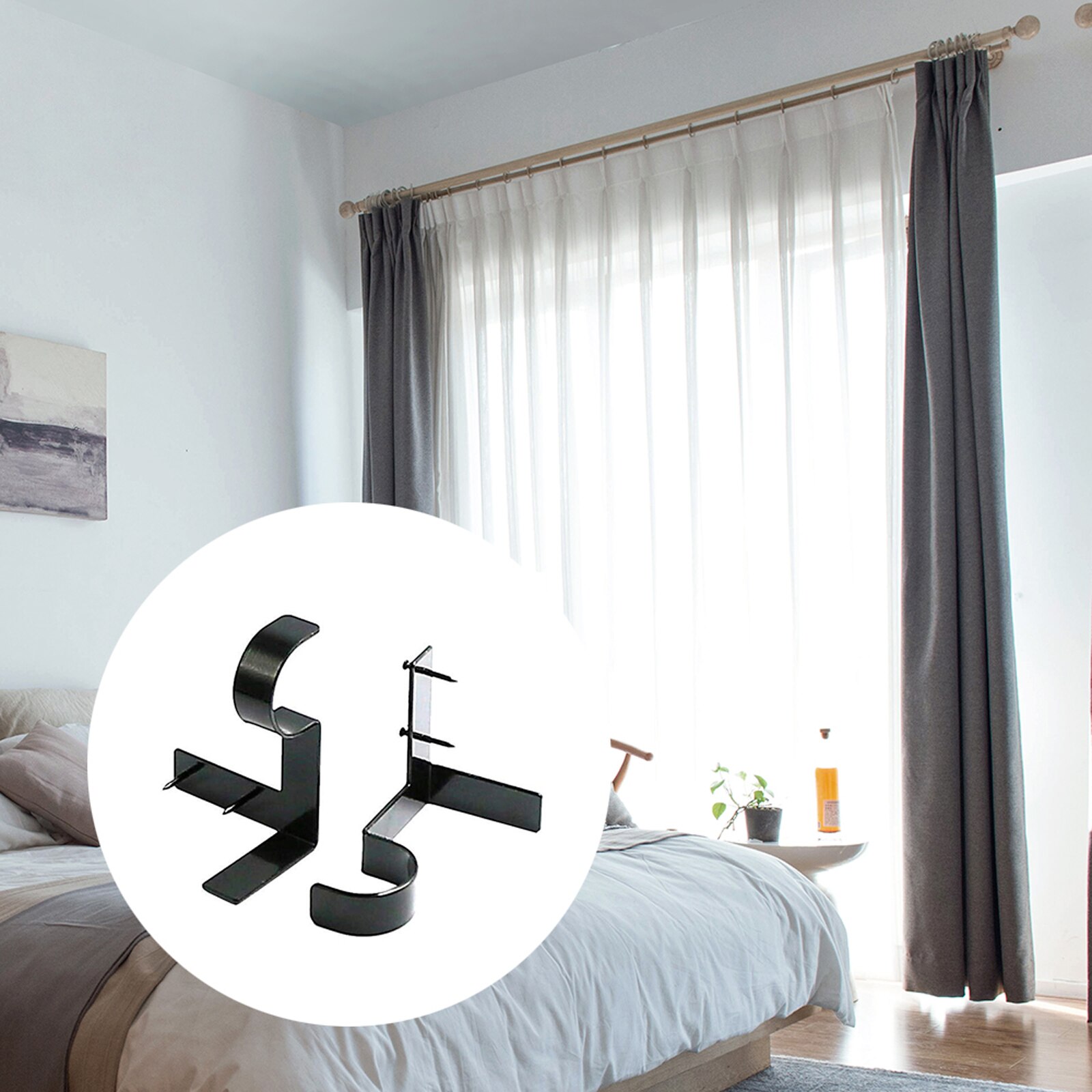 3pcs Rod Bracket For Home Bedroom Zinc Alloy Hang Curtain Rod Bracket Roman Rod Bracket Blinds Curtain