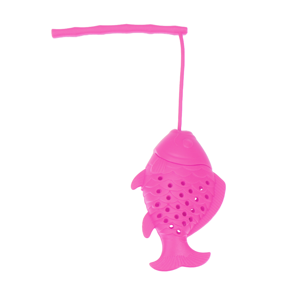 Teapot/Fish/Poop Shaped Tea Infuser Strainer Silicone Tea Bag Leaf Filter Diffuser Kitchen Gadget Teaware Accessories: pink-fish