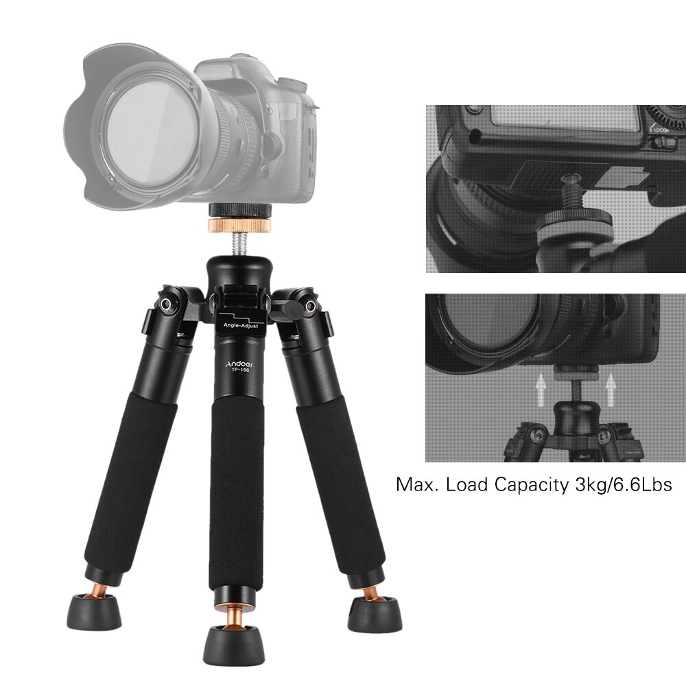 Andoer – Mini trépied en aluminium, monopode, stabilisateur pour appareil photo