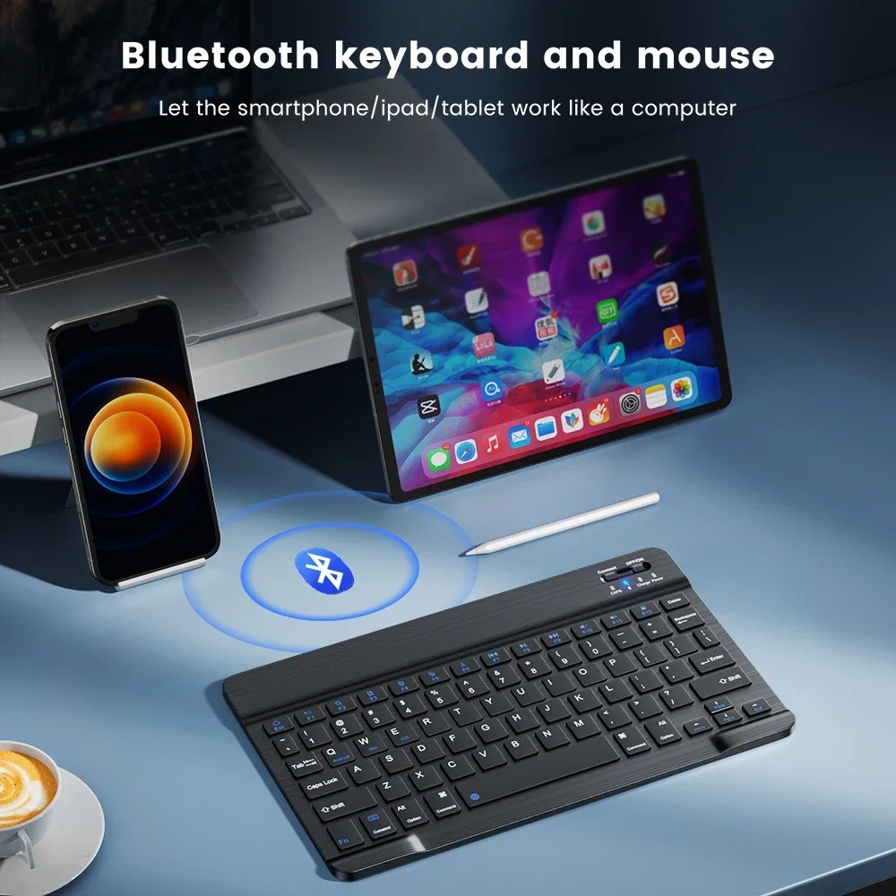 Ultradunne draagbare draadloze Bluetooth Universele Bluetooth-compatibele toetsenborddemper voor Android IOS Ipad Office Library School