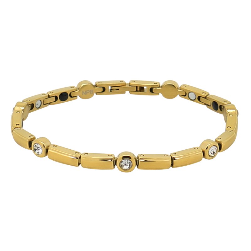 Noproblem 193 Gold siliver neodym Magnet edelstahl Klasse 316L antifatigue turmalin armbänder: Gold-farbe