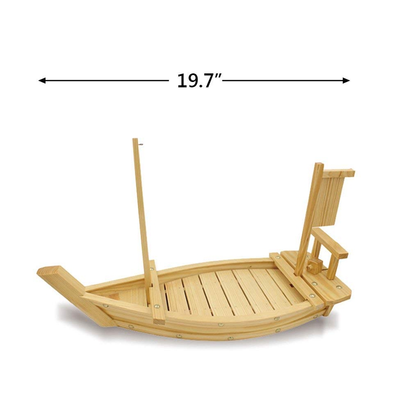 EASY-Wooden Sushi Tray Serving Boat Plate Large Size 50cm For Restaurant