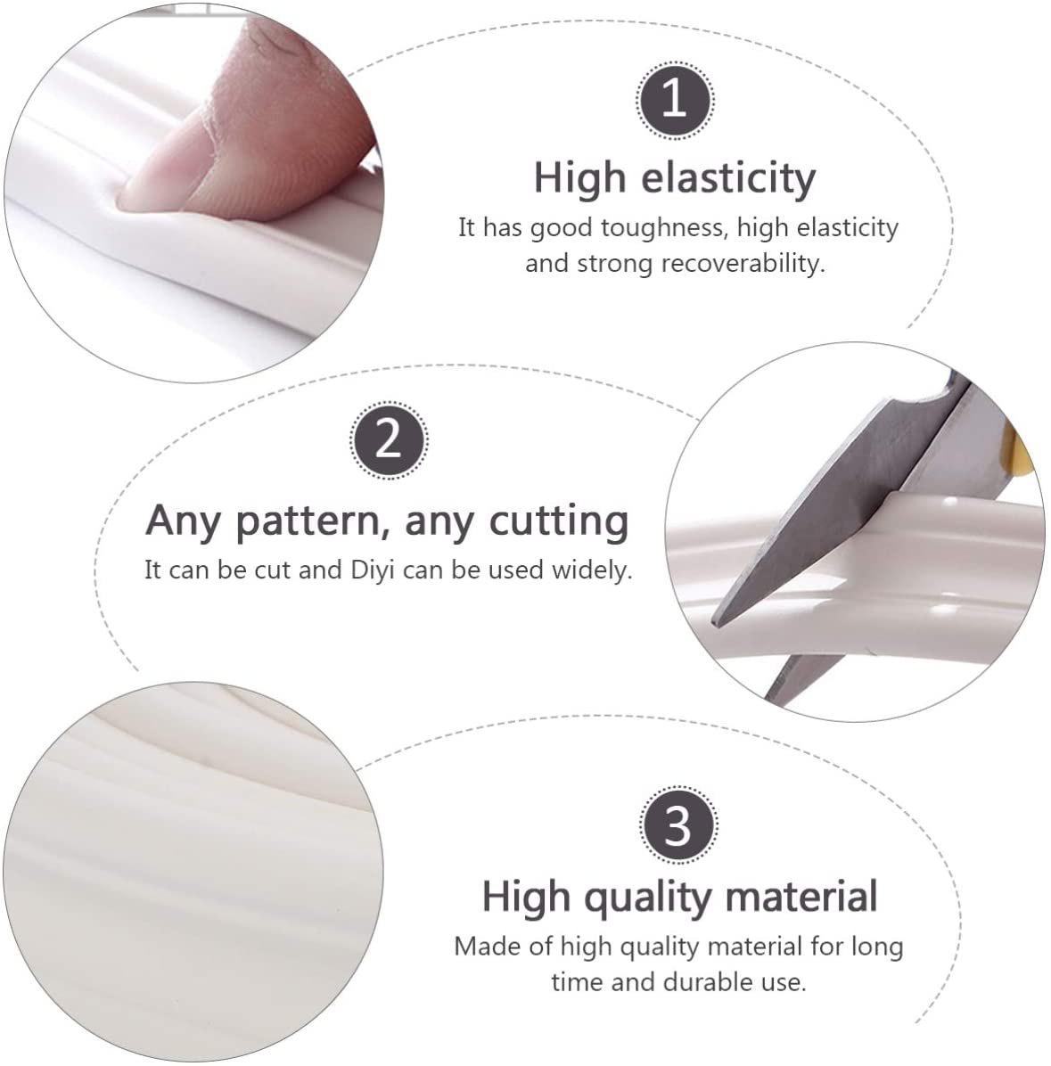 Wall Borders Line Sticker Wall Edges Sticker Flexible Self-Adhesive Foam Molding Trim Strips Edges for Corners Kitchen Window