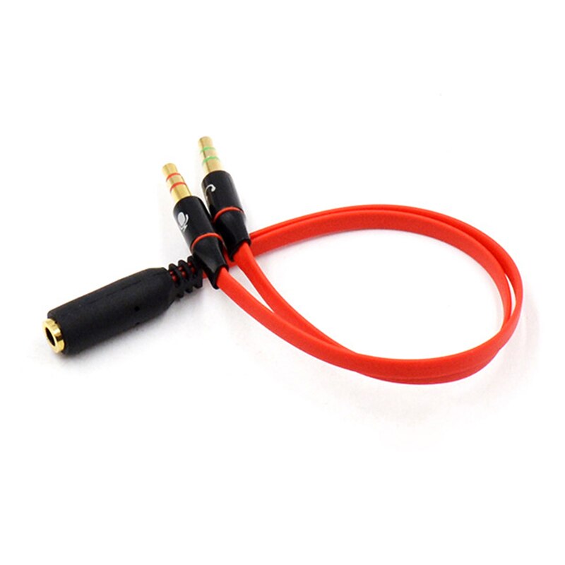 3.5Mm Hoofdtelefoon Audio Y Splitter 1 Female Naar 2 Mannelijke Headset Mic Microfoon Aux Audio Spliter Kabel Cord draad Adapter: Rood