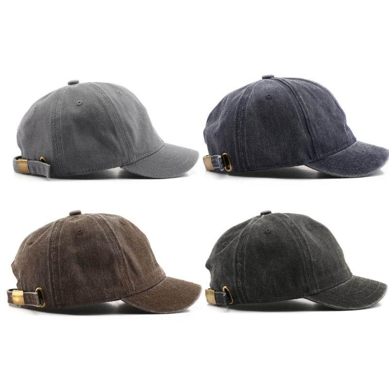 Gorras de béisbol de ala corta Retro para hombre y mujer, gorros con visera ajustable de Color sólido para exteriores, ropa informal de algodón, gorros de Hip Hop