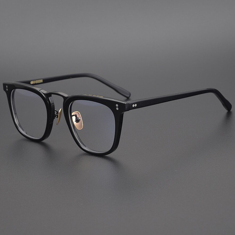 80106 handgjorda acetat glasögon båge retro ren titan optiska datorglasögon för män kvinnor